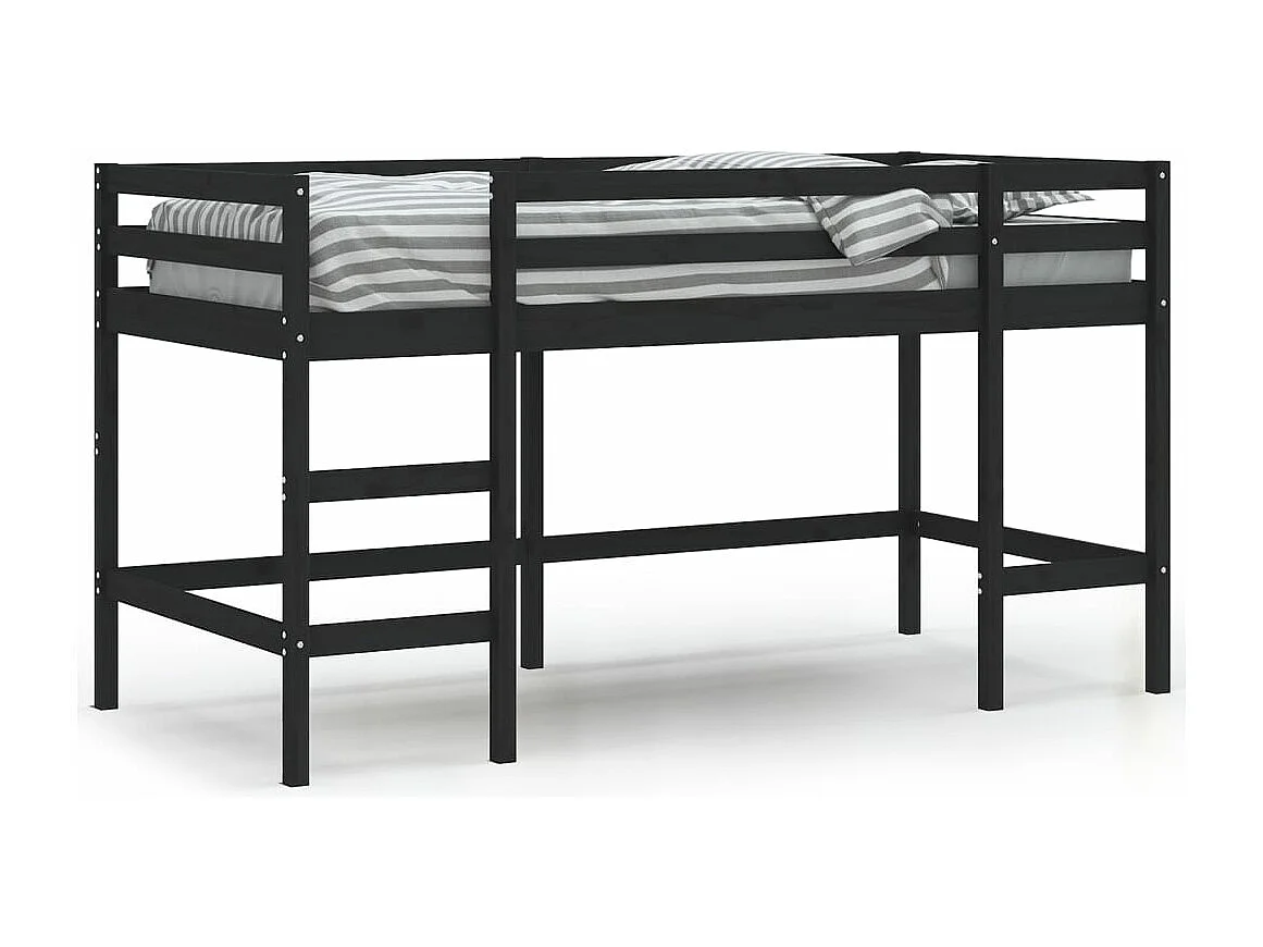 Lit mezzanine enfants échelle 90x200 bois pin massif