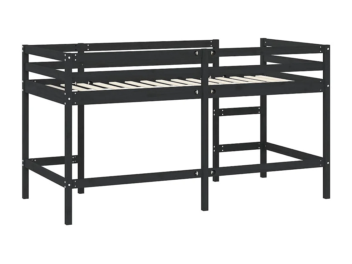 Lit mezzanine enfants échelle 90x200 bois pin massif