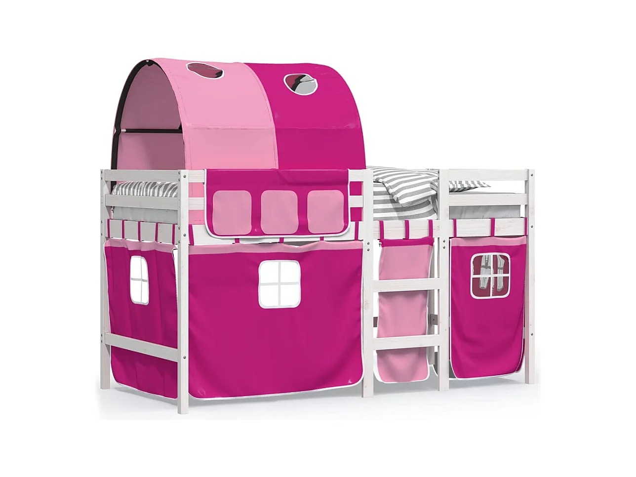 hoogslaper met tunnel 80x200 cm massief grenenhout roze