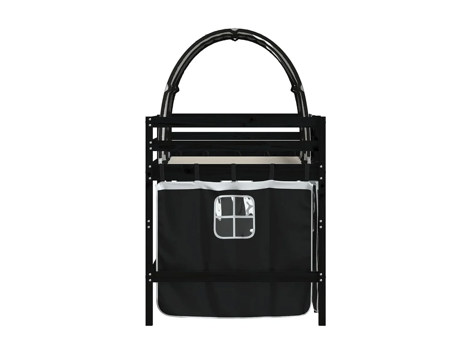 hoogslaper met tunnel 80x200 cm grenenhout wit en zwart