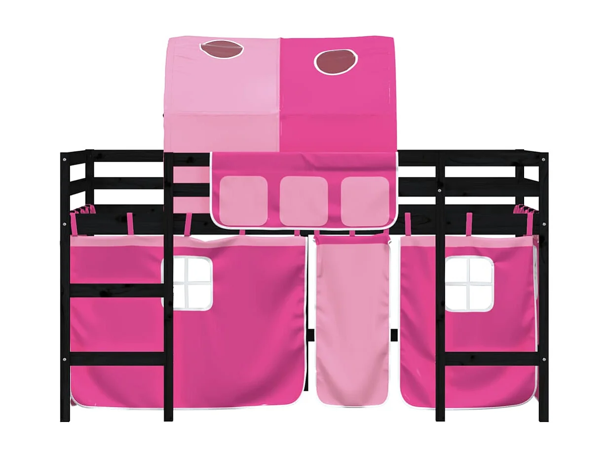 hoogslaper met tunnel 90x190 cm massief grenenhout roze