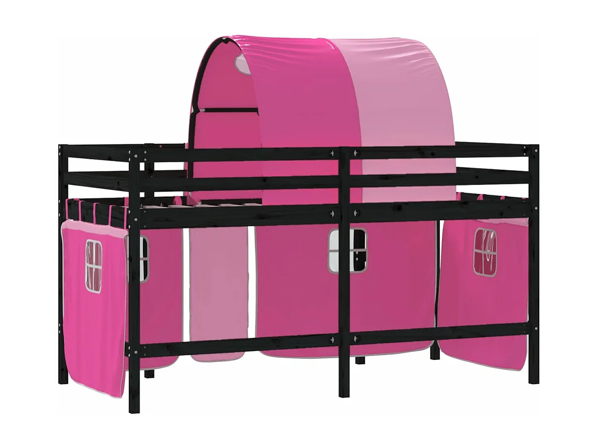hoogslaper met tunnel 90x190 cm massief grenenhout roze