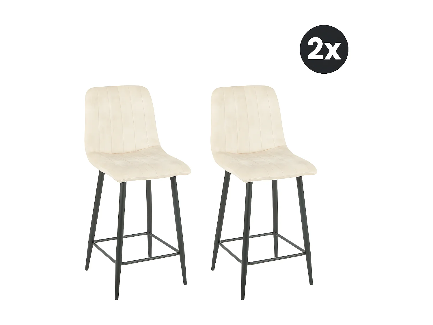 2x Barkruk Jax - Velvet Taupe (Set van 2)