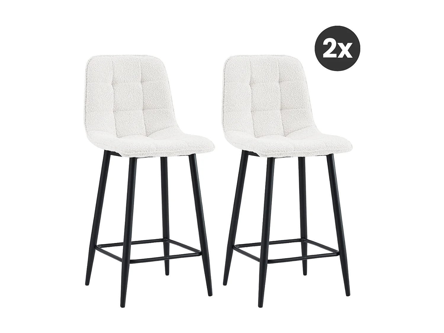 2x Barkruk Yerevan - Ivoor Bouclé