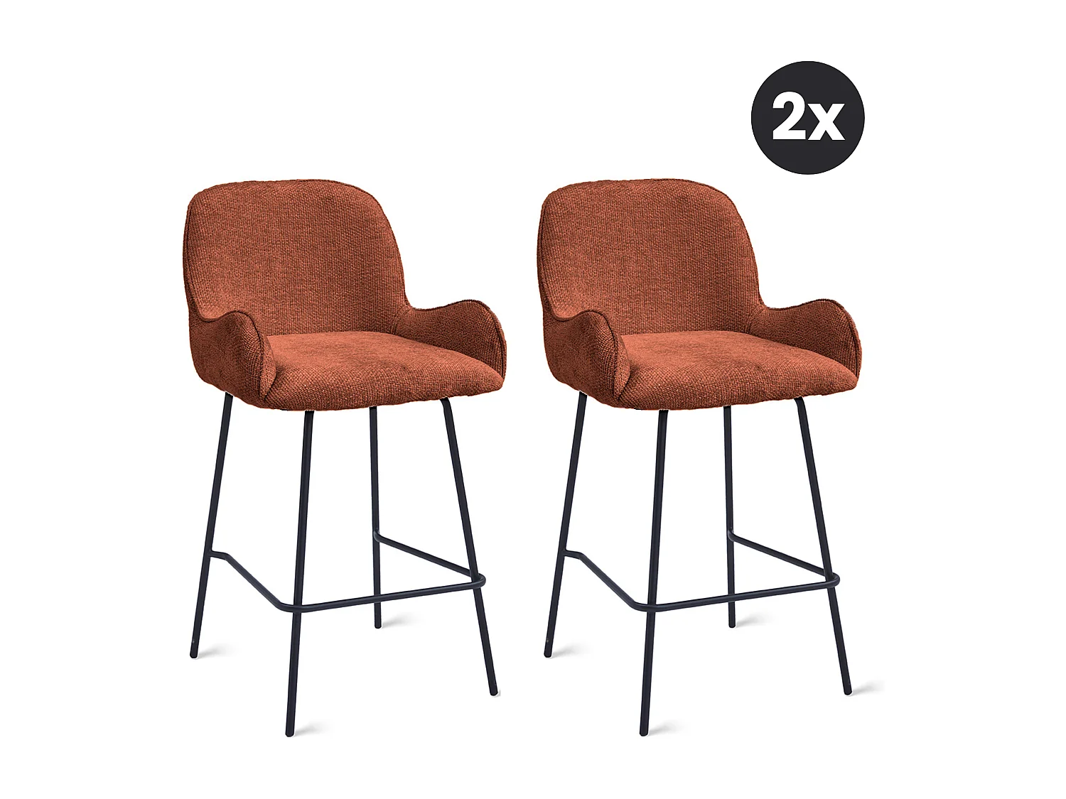 2x Barkruk Lily - Roest (Set van 2)