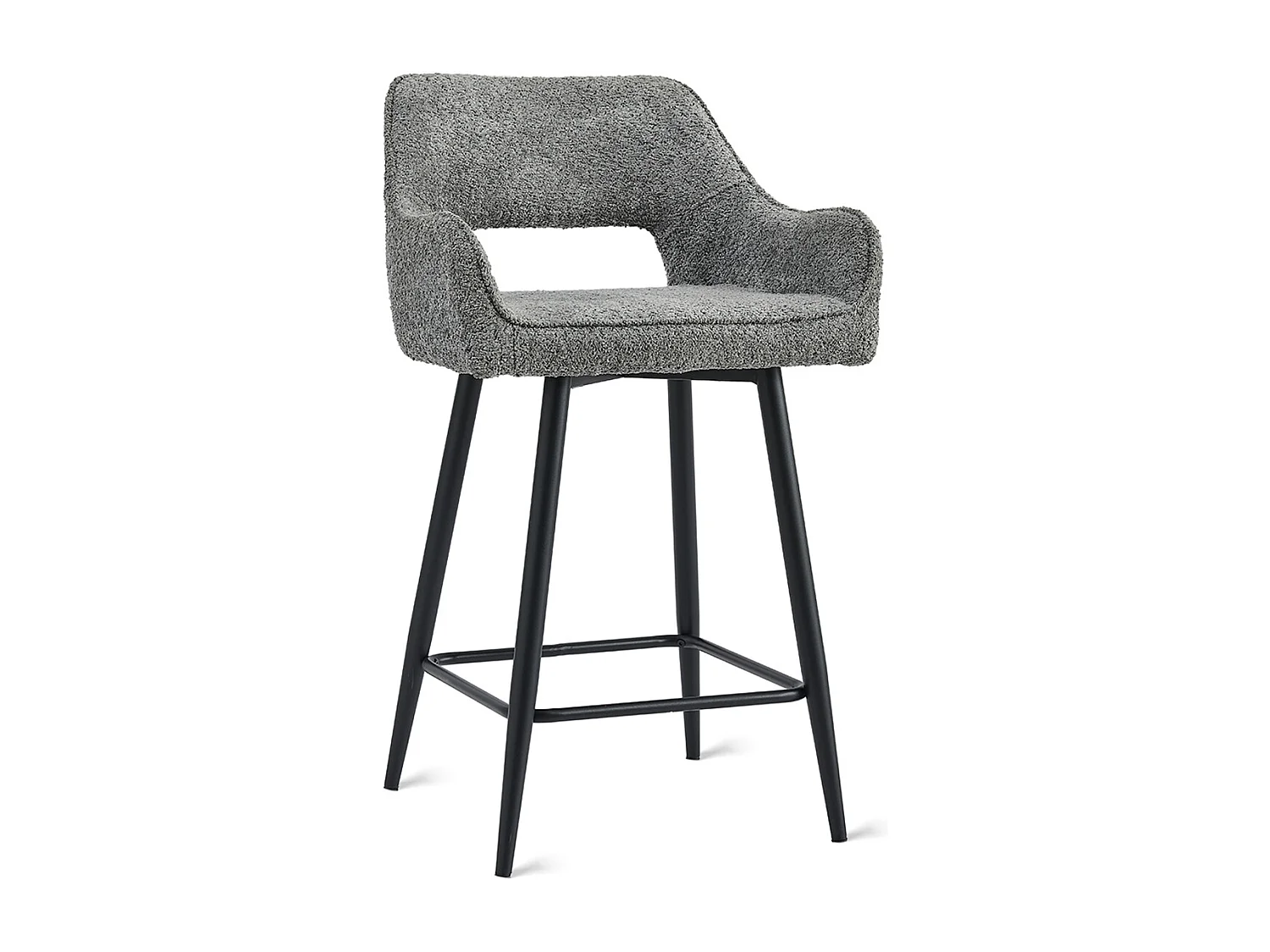 2x Barkruk Ray - Stof Antraciet (Set van 2)