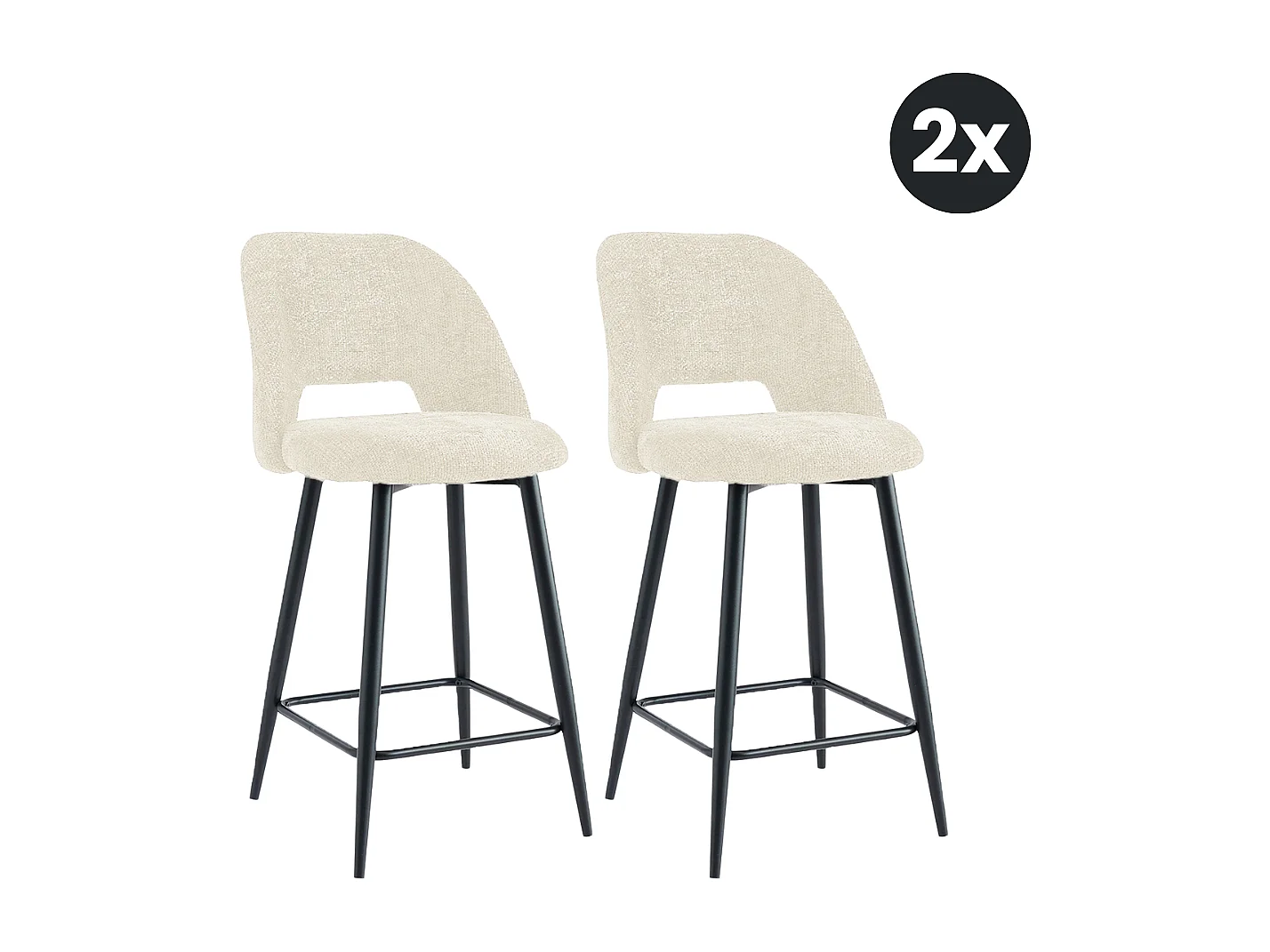 2x Barkruk Monta - Beige (Set van 2)