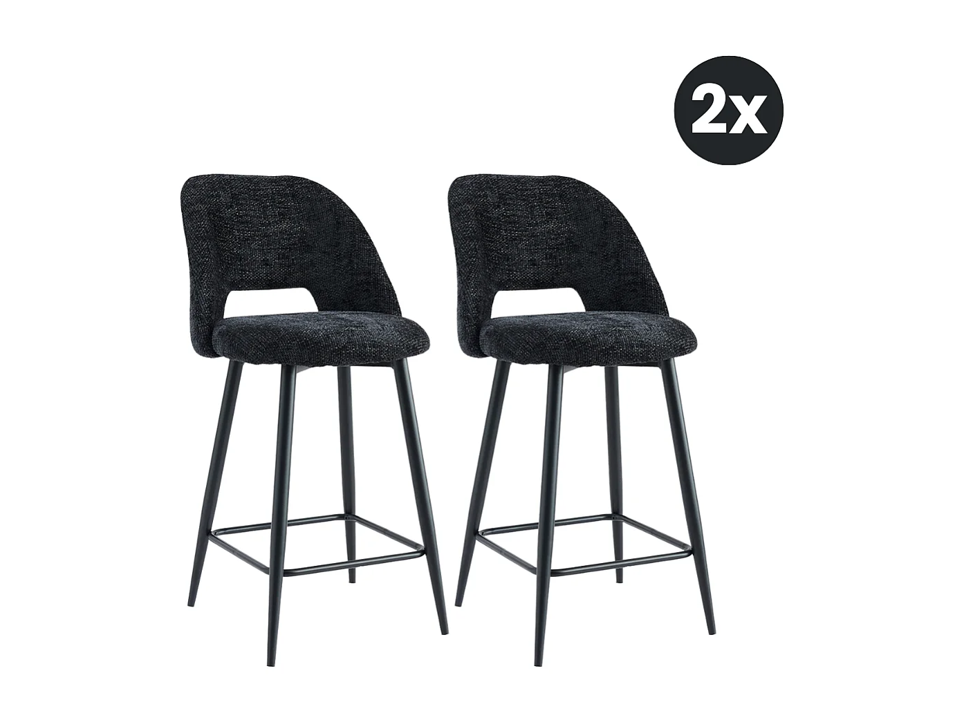 2x Barkruk Monta - Antraciet (Set van 2)