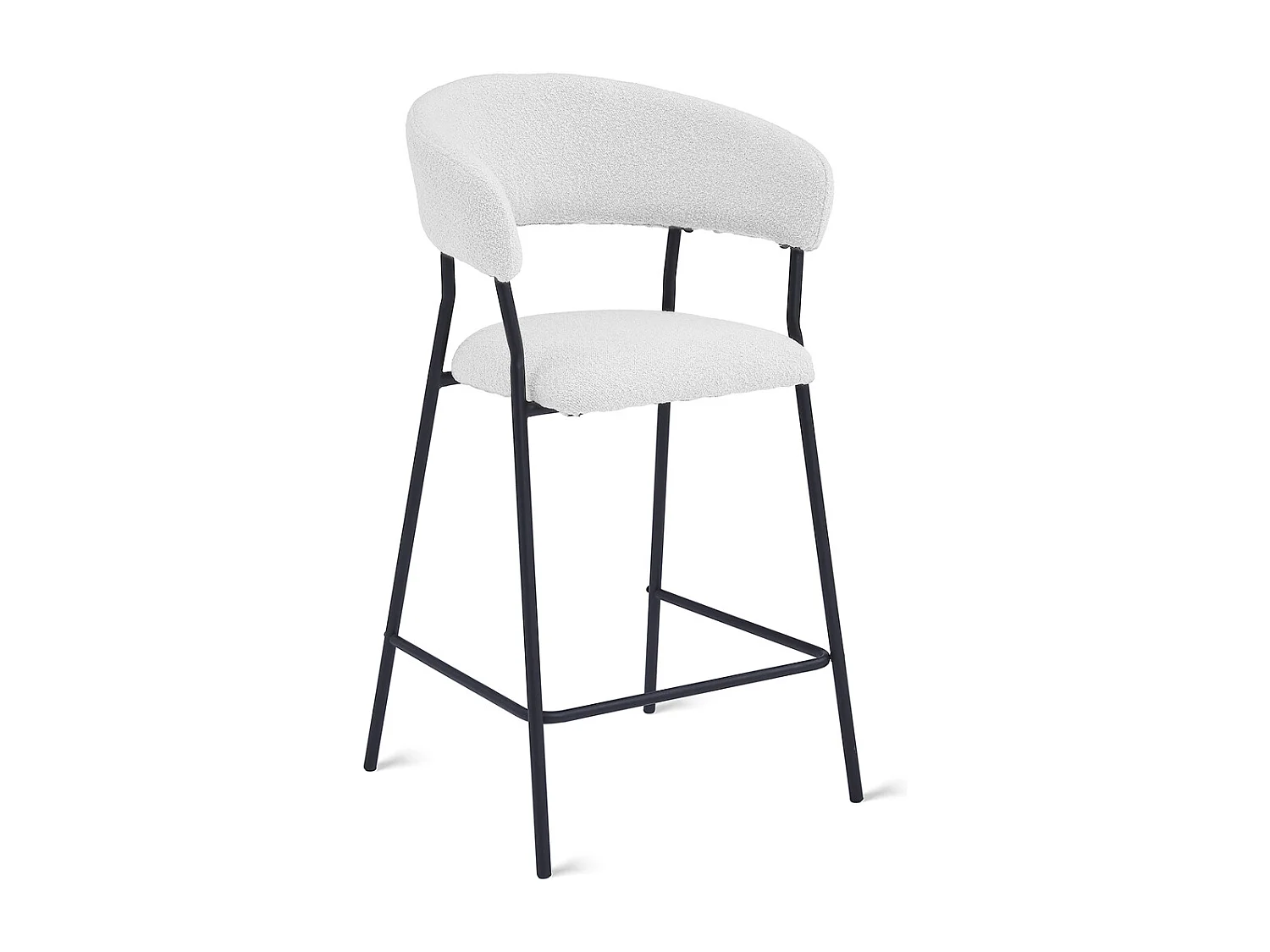 2x Barkruk Ava - Bouclé Ivoor (Set van 2)