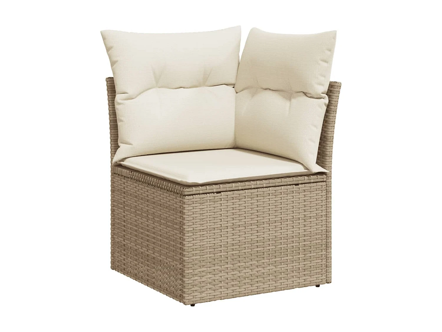 Salon de jardin avec coussins 7 pcs beige résine tressée