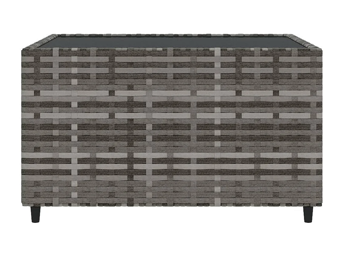 Salon de jardin 4 pcs avec coussins Gris Résine tressée