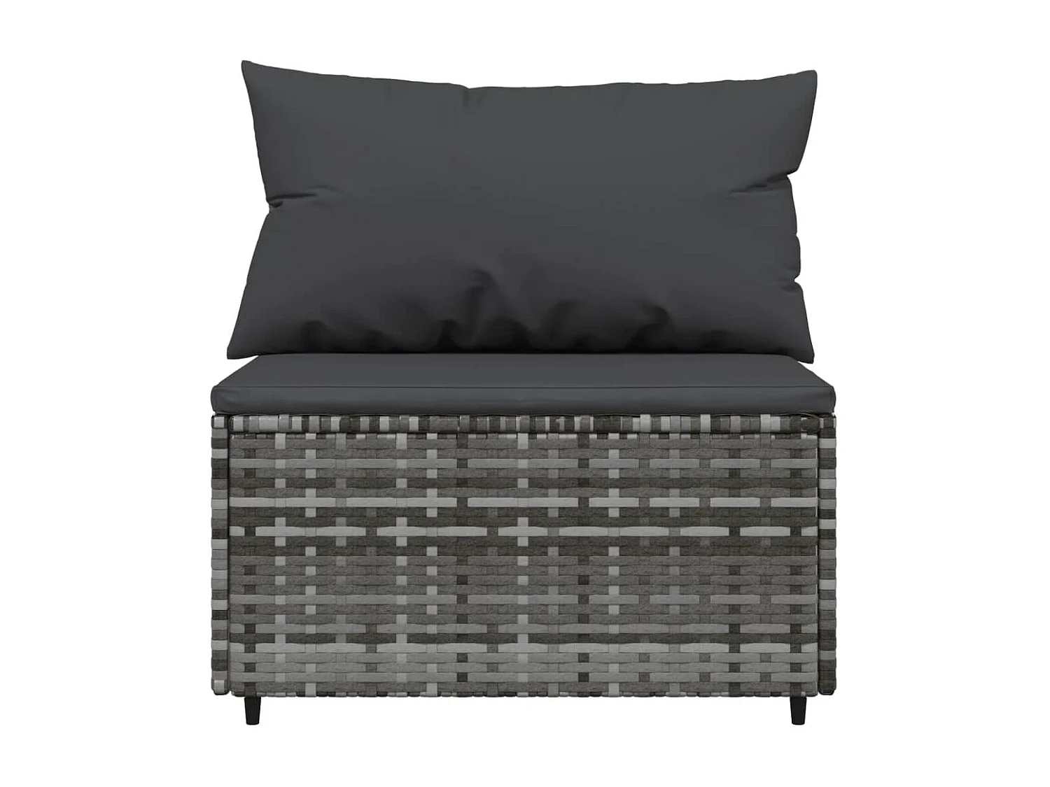 Salon de jardin 4 pcs avec coussins Gris Résine tressée