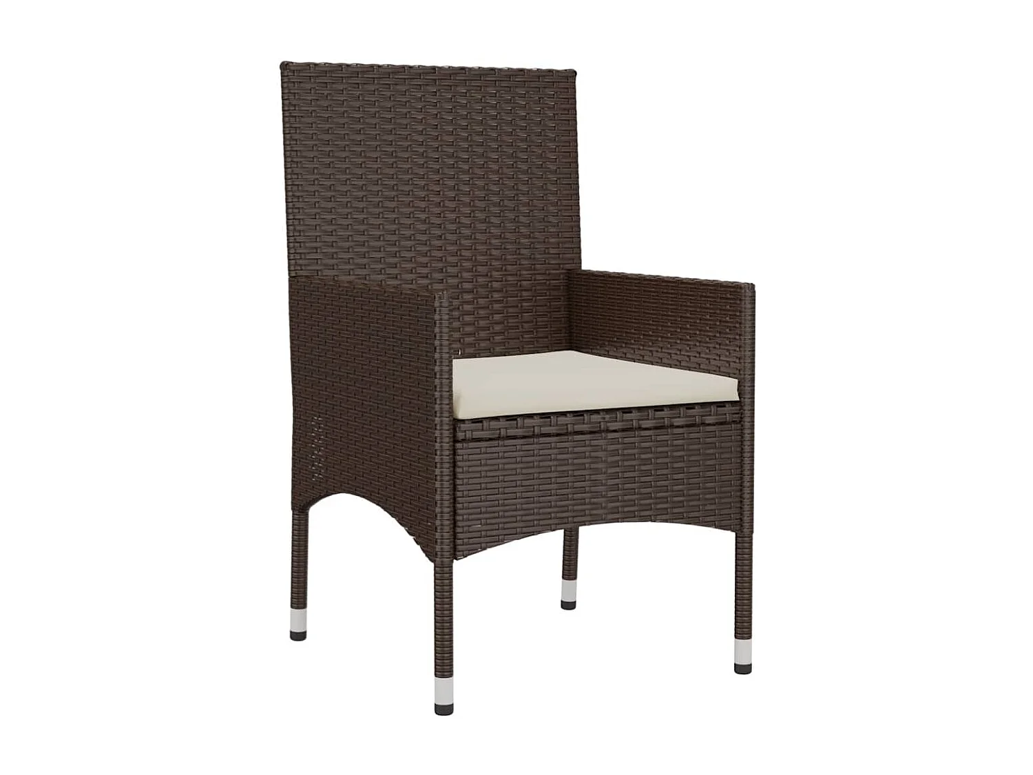 Salon de jardin 4 pcs avec coussins Marron Résine tressée