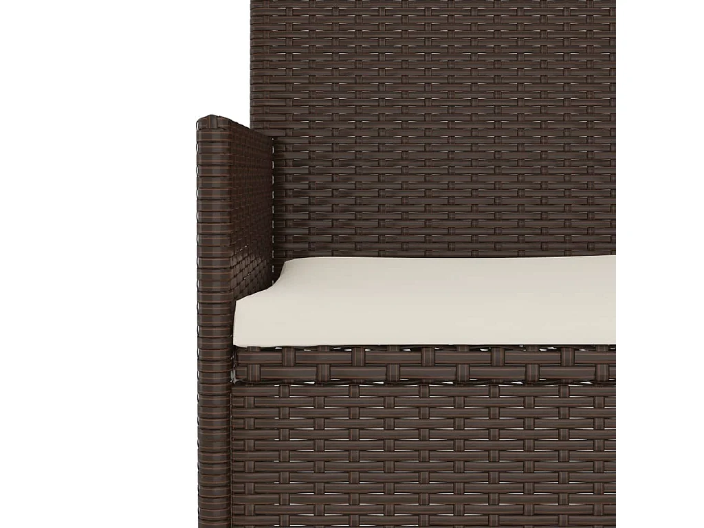 Salon de jardin 4 pcs avec coussins Marron Résine tressée