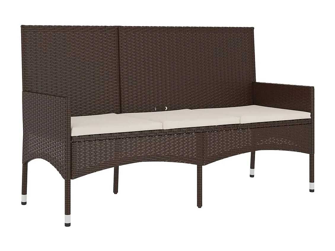 Salon de jardin 4 pcs avec coussins Marron Résine tressée