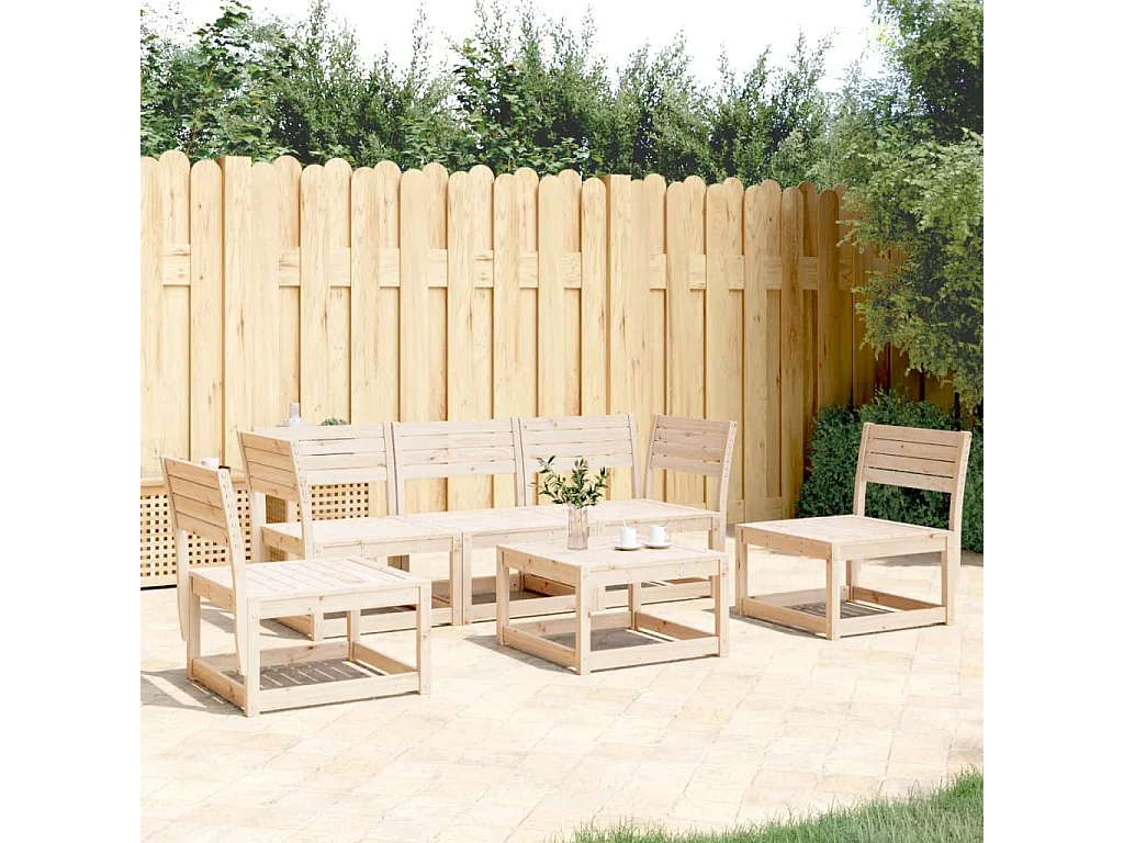 Salon de jardin 5 pcs bois de pin massif