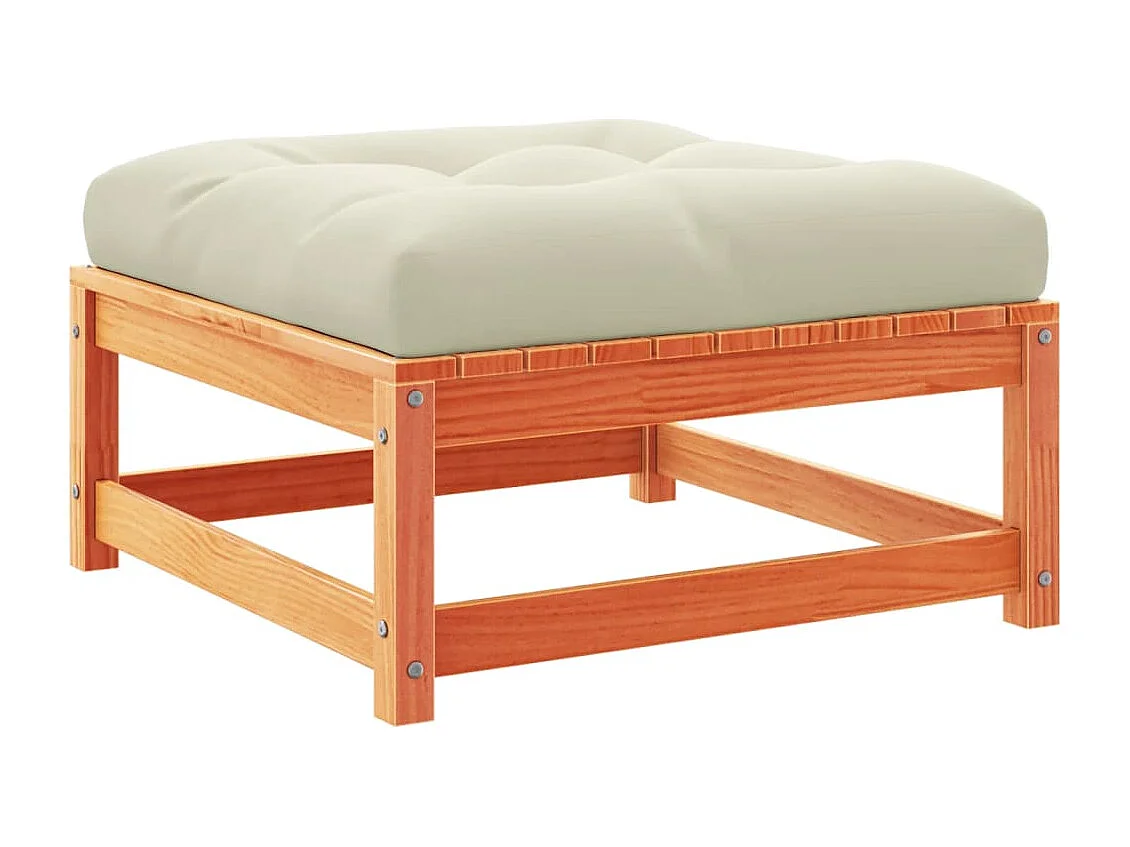 Salon de jardin 6 pcs avec coussins cire marron bois pin massif