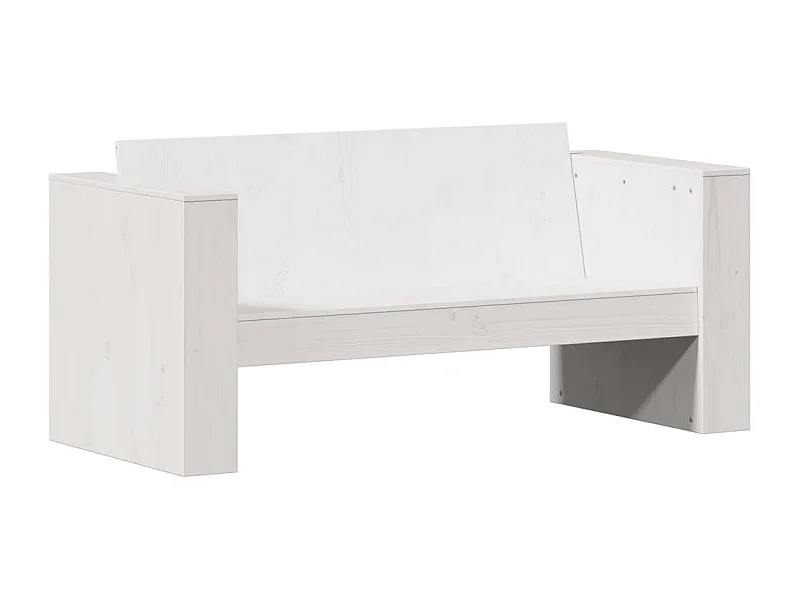 Canapé de jardin 2 places blanc 134x60x62 bois de pin massif
