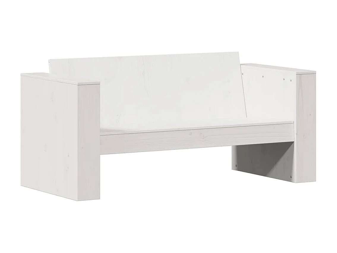 Canapé de jardin 2 places blanc 134x60x62 bois de pin massif