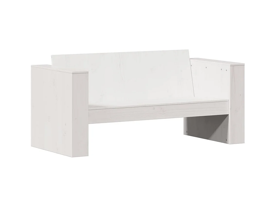 Canapé de jardin 2 places blanc 134x60x62 bois de pin massif