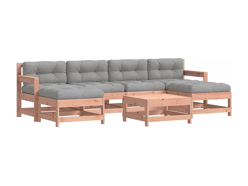 Salon de jardin 7 pcs avec coussins bois massif douglas