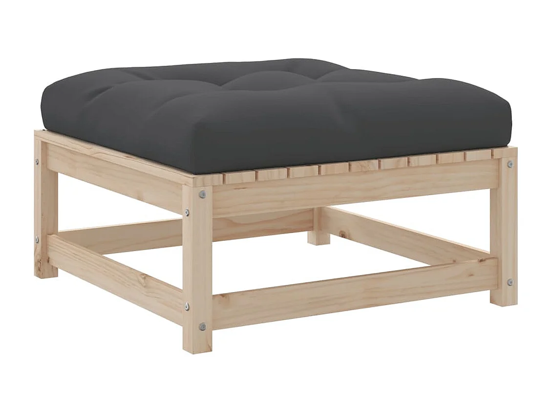 Salon de jardin 3 pcs avec coussins bois de pin massif