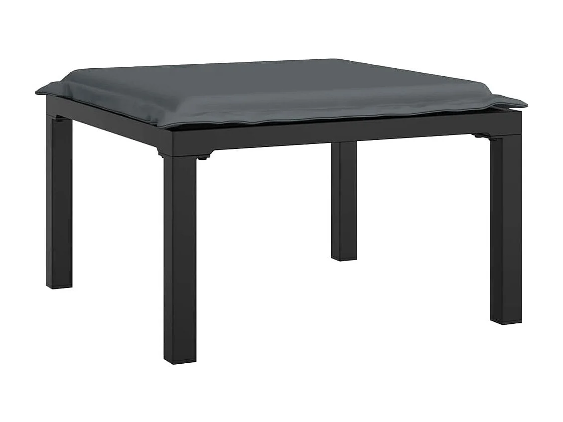 Salon de jardin 4 pcs noir et gris résine tressée