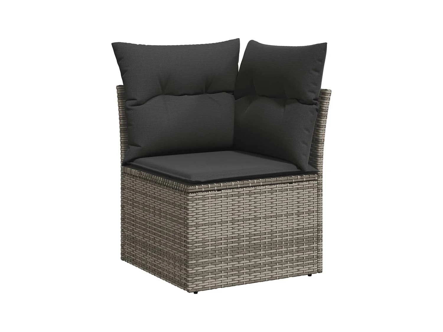 Salon de jardin 9 pcs avec coussins gris résine tressée