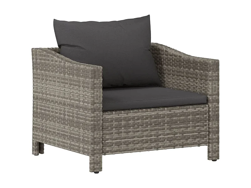 Fauteuil de jardin avec coussin Gris Résine tressée