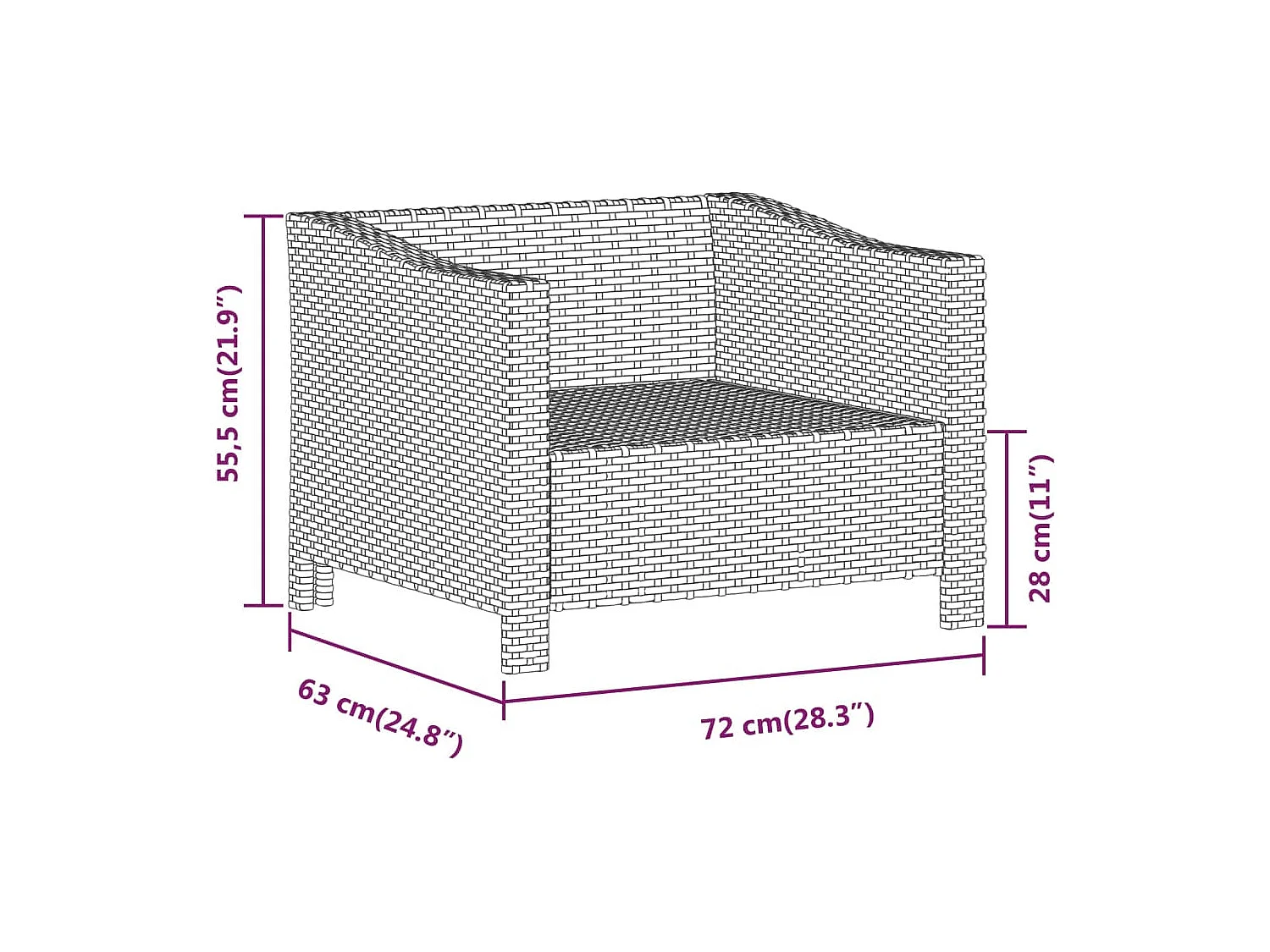 Fauteuil de jardin avec coussin Gris Résine tressée