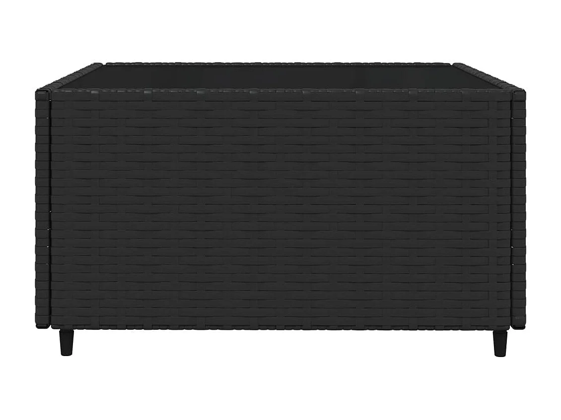 Salon de jardin 4 pcs avec coussins Noir Résine tressée