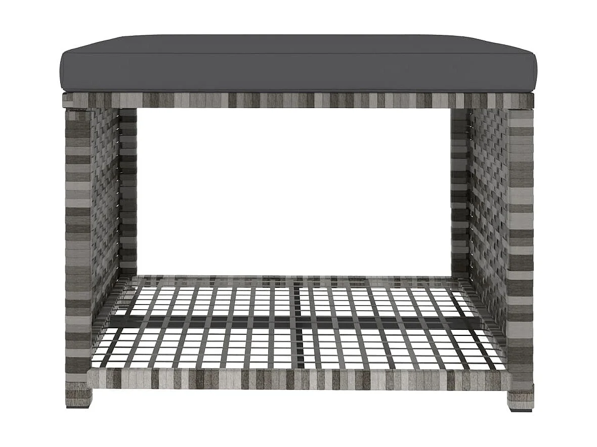 Ensemble à manger de jardin 4pcs coussins Gris Résine tressée