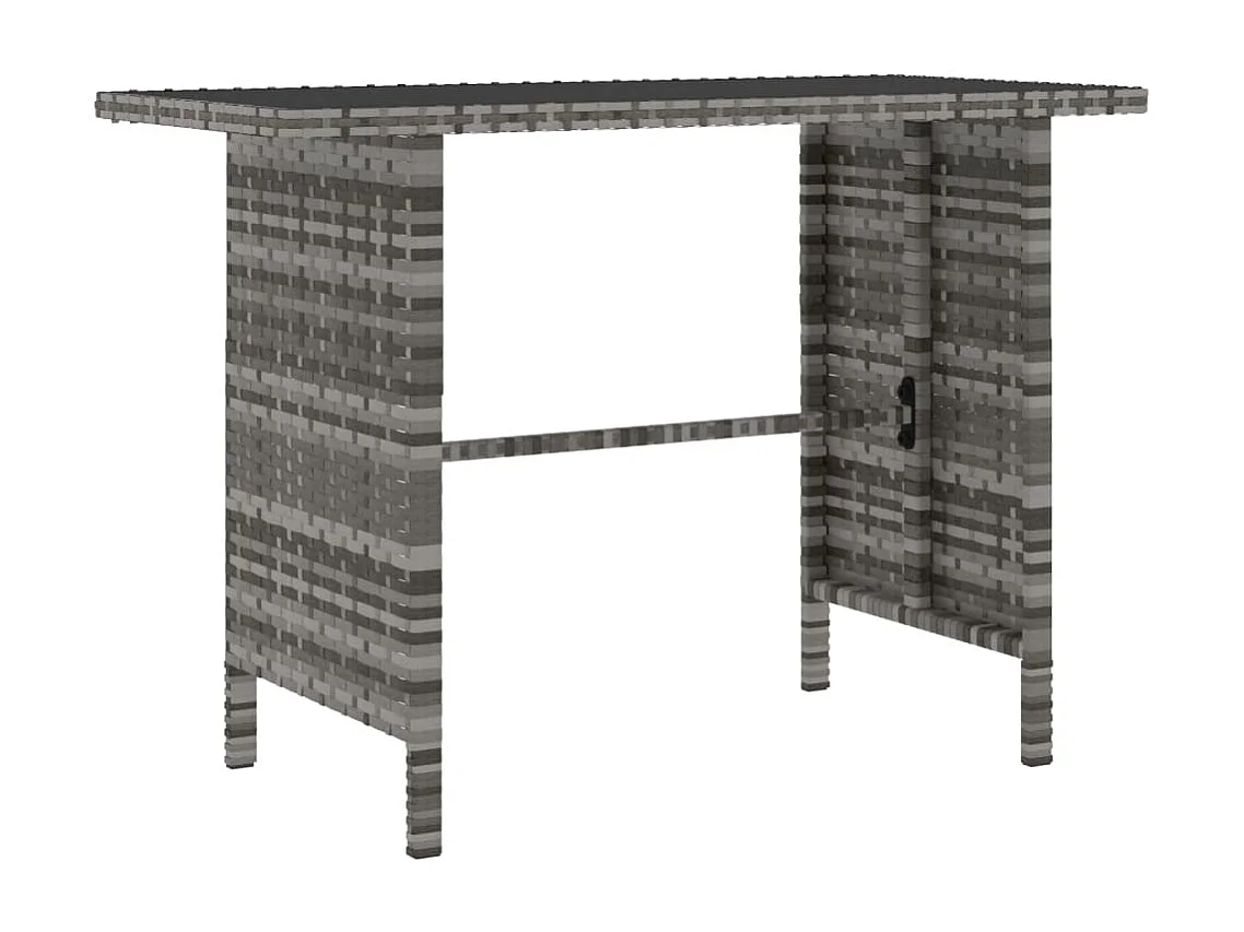 Ensemble à manger de jardin 4pcs coussins Gris Résine tressée