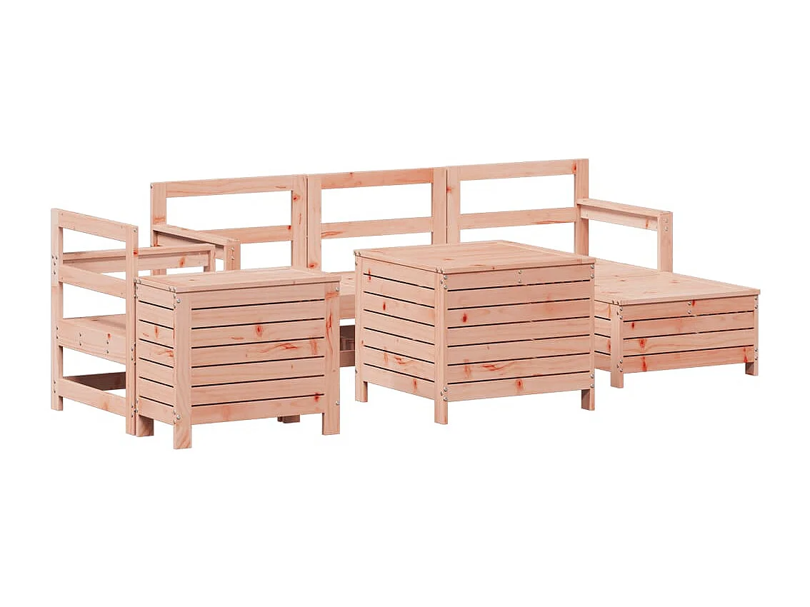 Salon de jardin 7 pcs bois massif sapin de douglas