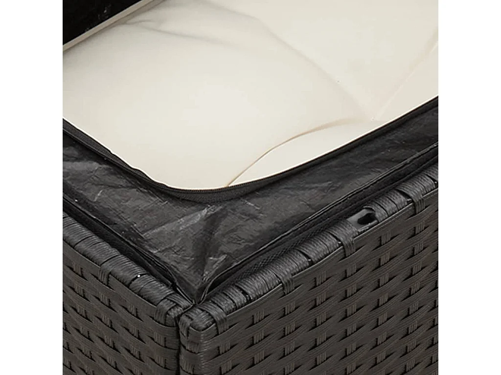 Salon de jardin 12 pcs avec coussins noir résine tressée