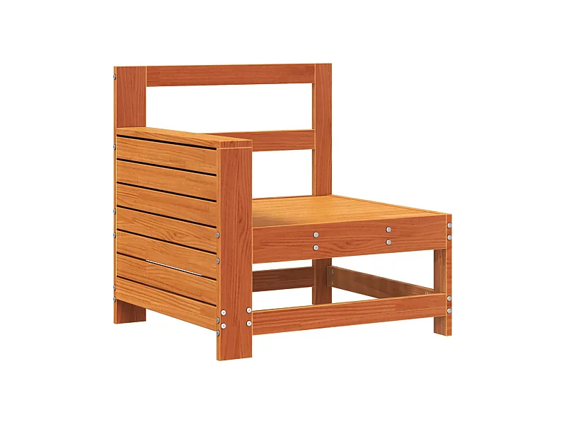 Canapé de jardin accoudoir marron bois de pin massif