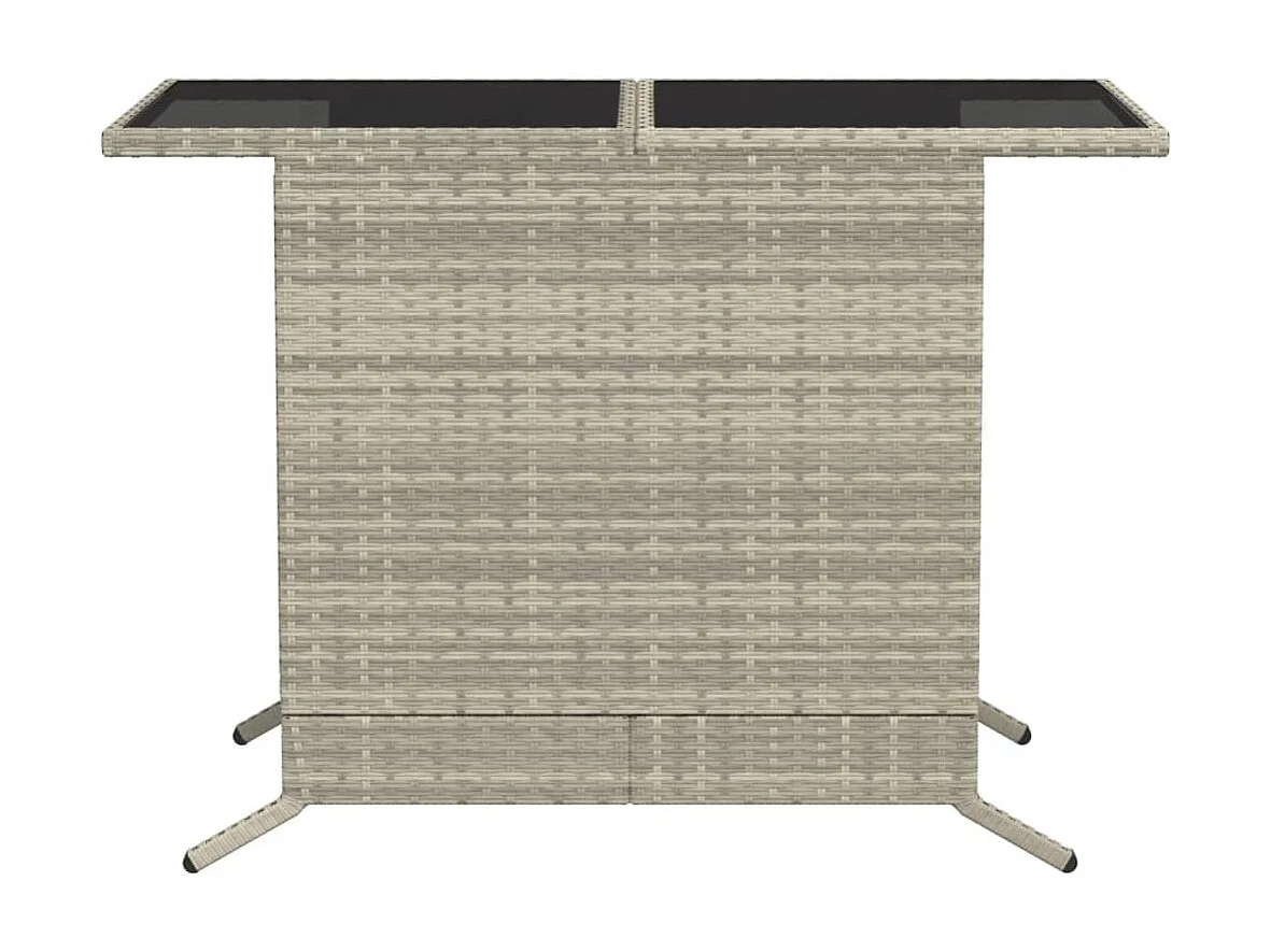 Ensemble de bistro 3 pcs et coussins gris clair résine tressée