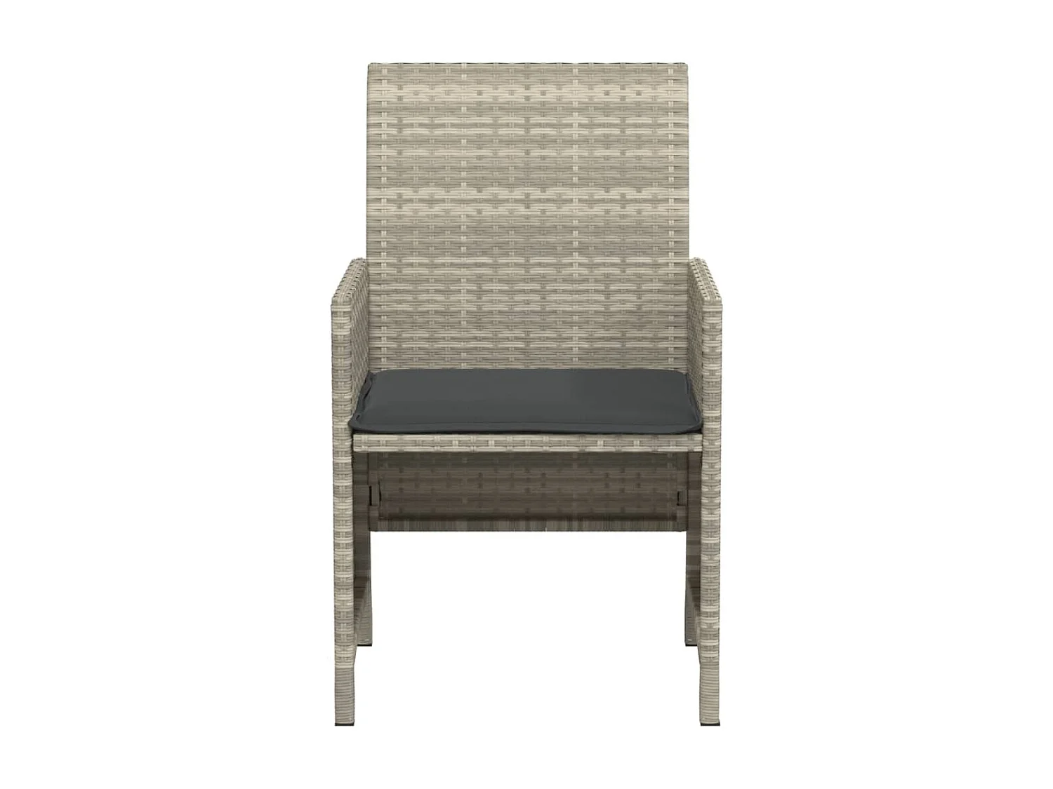 Ensemble de bistro 3 pcs et coussins gris clair résine tressée