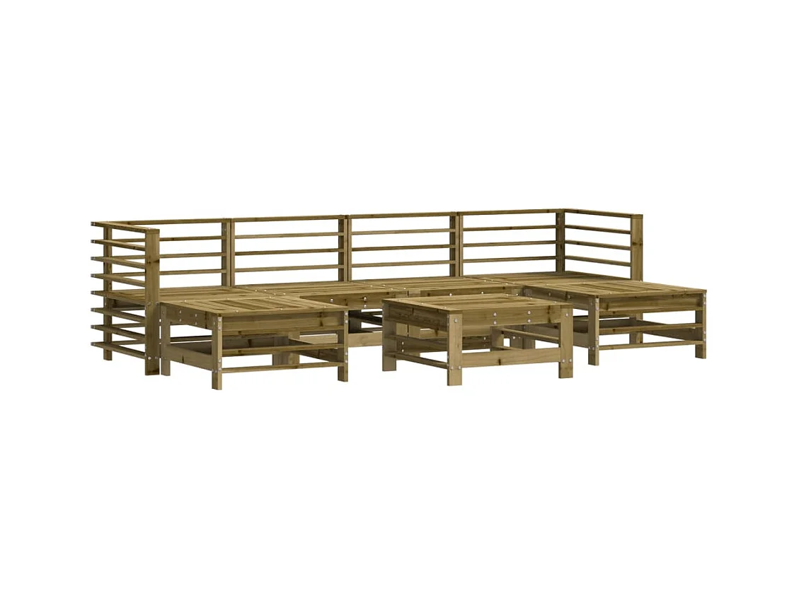 Salon de jardin 7 pcs bois de pin imprégné