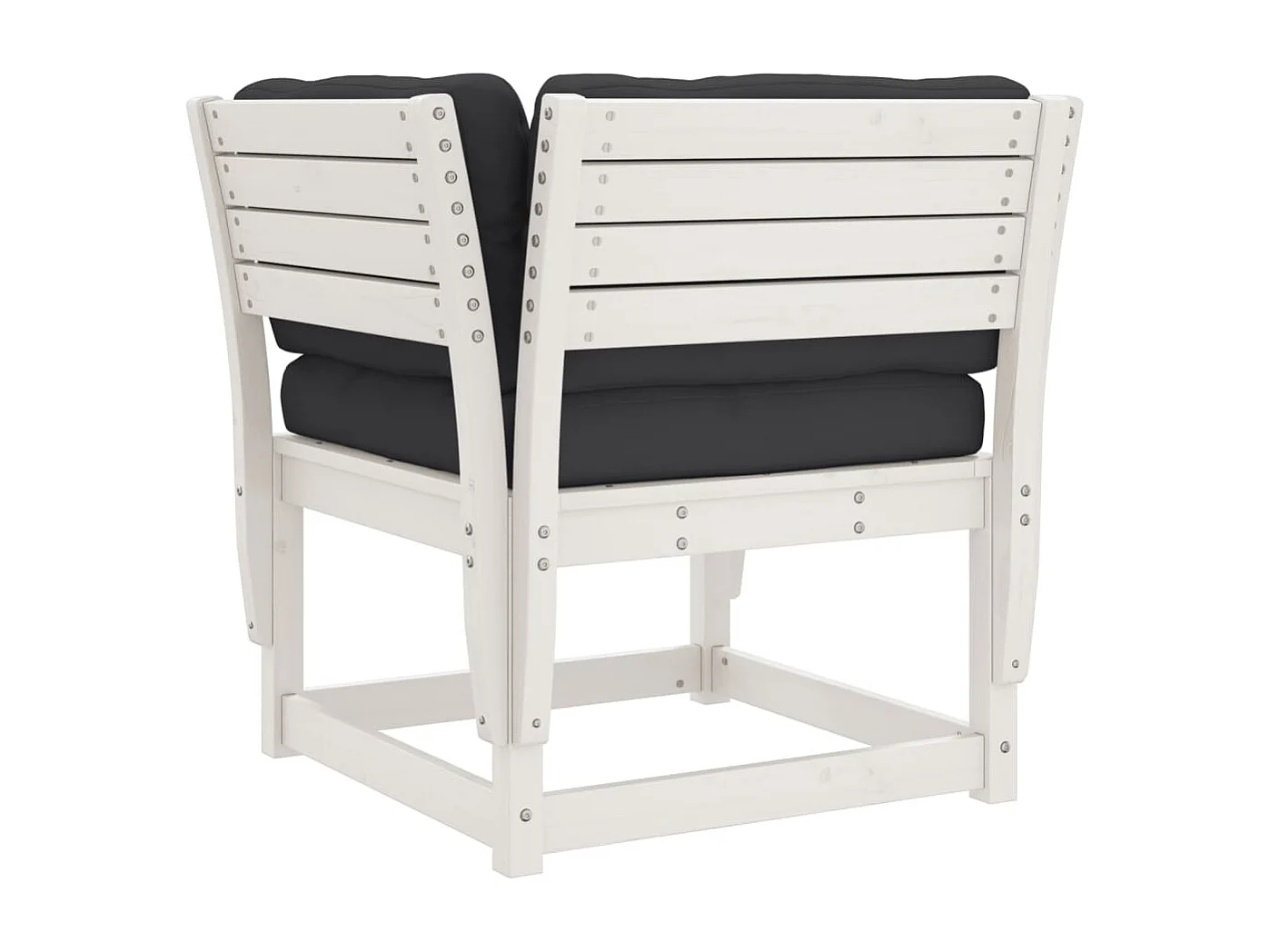 Canapé de jardin accoudoir avec coussins blanc bois massif pin