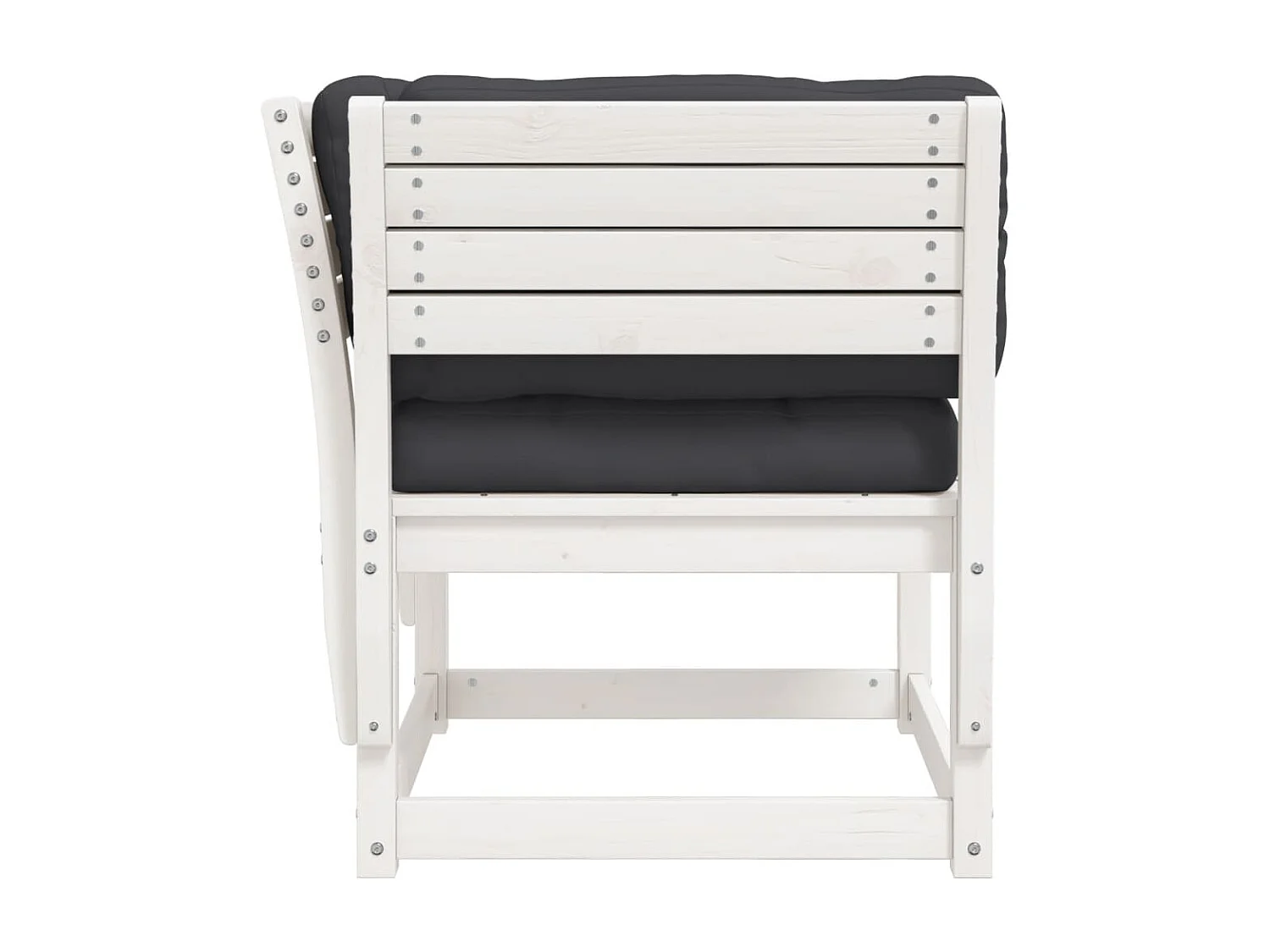 Canapé de jardin accoudoir avec coussins blanc bois massif pin