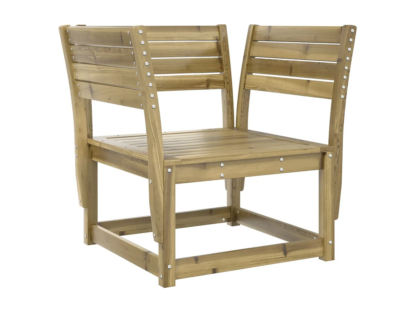 Canapé de jardin accoudoirs avec coussins bois pin imprégné