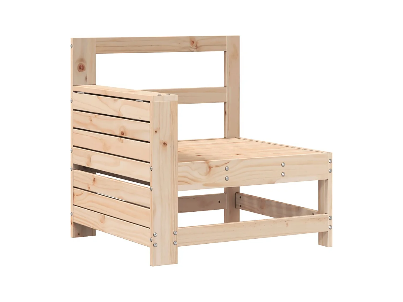 Canapé de jardin accoudoir avec table d'appoint bois massif pin