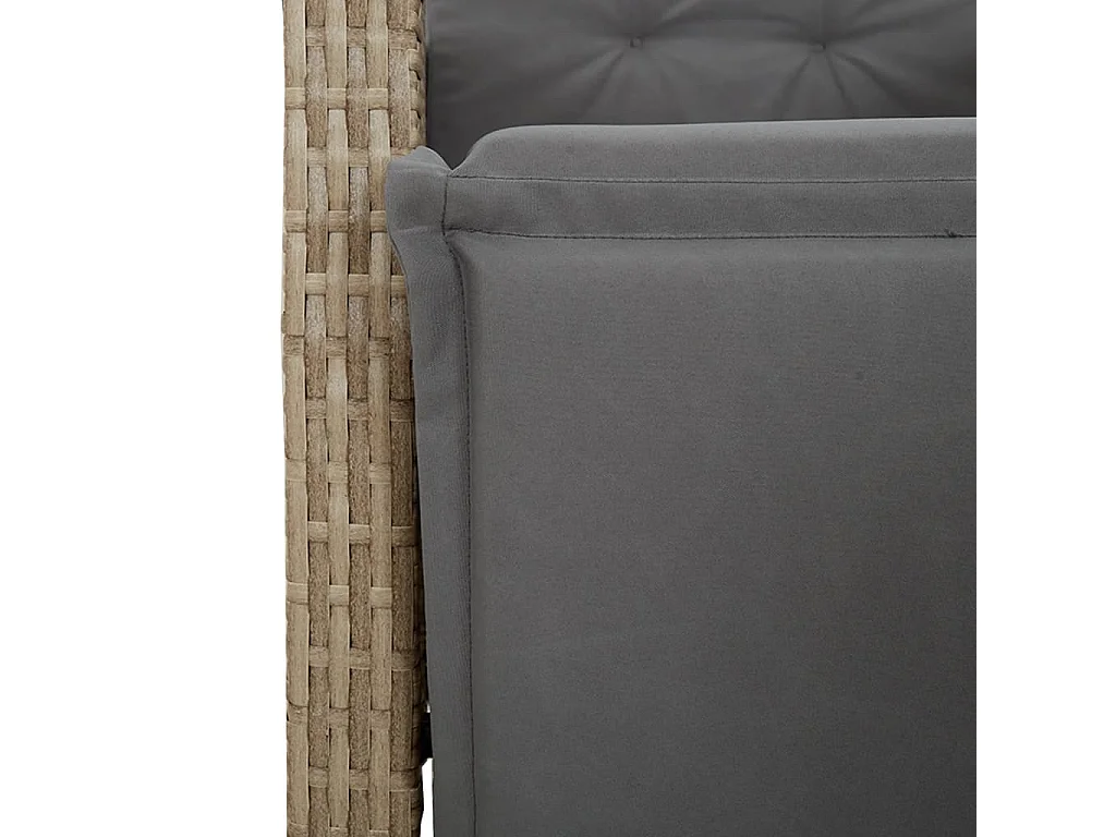 Ensemble à manger de jardin coussins 7 pcs mélange beige rotin