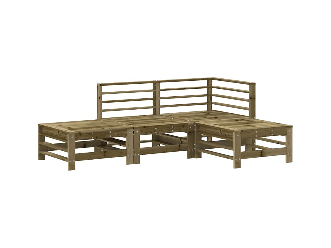 Salon de jardin 4 pcs bois de pin imprégné