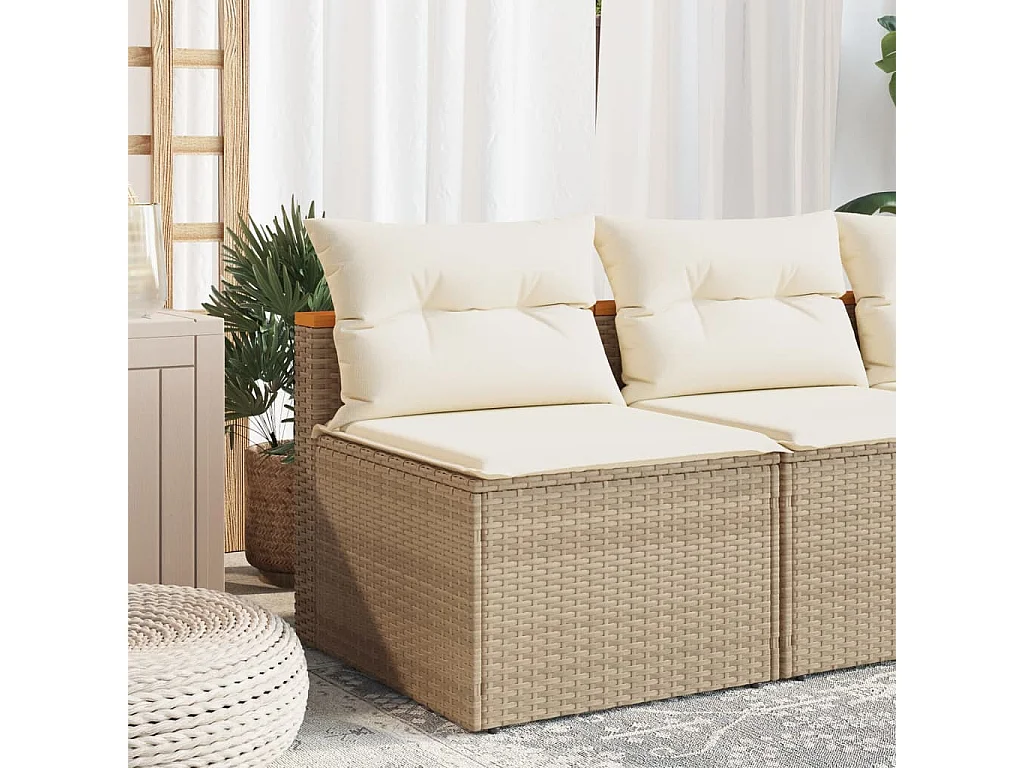 Canapés de jardin sans accoudoirs avec coussins 2 pcs beige