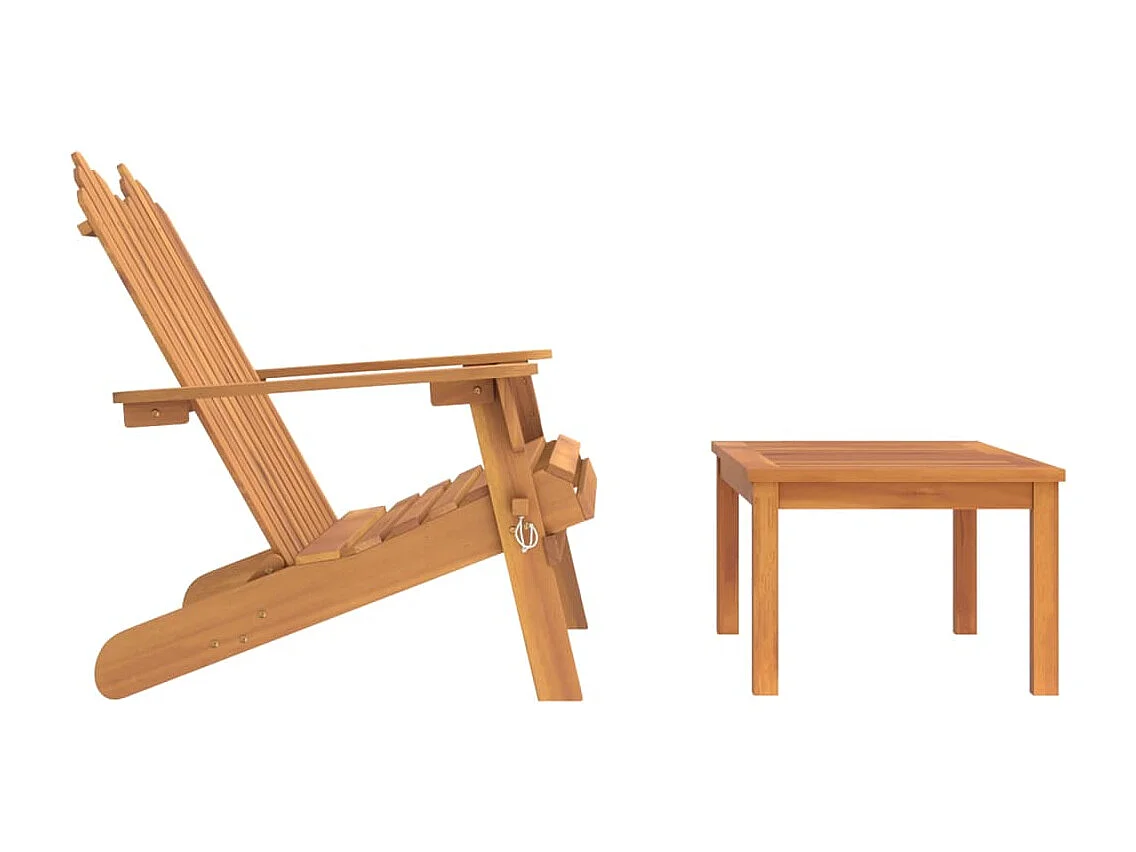 Ensemble de salon de jardin Adirondack 2 pcs bois acacia solide