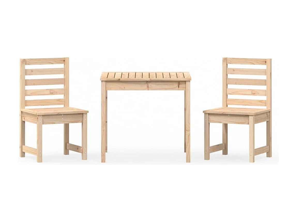 Ensemble de bistrot de jardin 3 pcs bois de pin massif