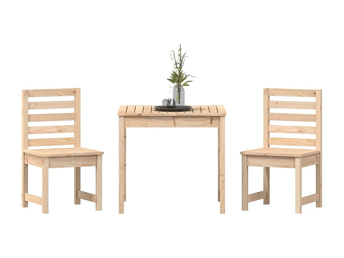 Ensemble de bistrot de jardin 3 pcs bois de pin massif