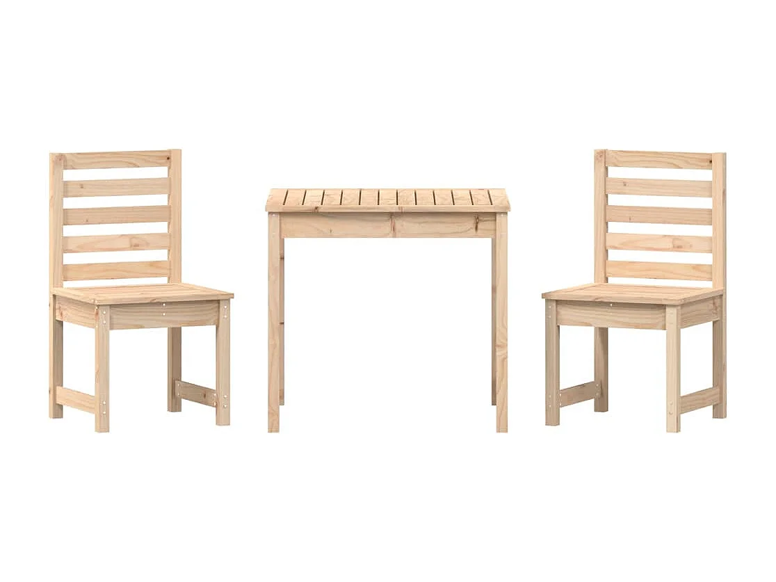 Ensemble de bistrot de jardin 3 pcs bois de pin massif
